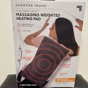 Sharper Image Calming Heat Massaging Weighted Heating Pad